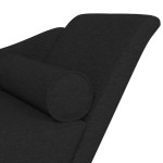 vidaXL Șezlong cu perne, negru, material textil vidaXL Șezlong cu perne, negru, material textil