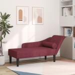 vidaXL Fotoliu șezlong cu perne, roșu vin, material textil vidaXL Fotoliu șezlong cu perne, roșu vin, material textil