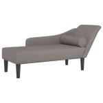 vidaXL Șezlong cu perne, gri taupe, material textil vidaXL Șezlong cu perne, gri taupe, material textil