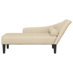 vidaXL Șezlong cu perne, crem, material textil vidaXL Șezlong cu perne, crem, material textil