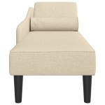 vidaXL Șezlong cu perne, crem, material textil vidaXL Șezlong cu perne, crem, material textil