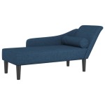 vidaXL Șezlong cu perne, albastru, material textil vidaXL Șezlong cu perne, albastru, material textil
