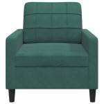 vidaXL Fotoliu canapea, verde închis, 60 cm, catifea