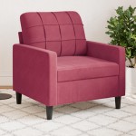vidaXL Canapea de o persoană, roșu vin, 60 cm, catifea vidaXL Canapea de o persoană, roșu vin, 60 cm, catifea