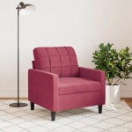 vidaXL Canapea de o persoană, roșu vin, 60 cm, catifea vidaXL Canapea de o persoană, roșu vin, 60 cm, catifea