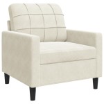 vidaXL Canapea de o persoană, crem, 60 cm, catifea vidaXL Canapea de o persoană, crem, 60 cm, catifea