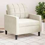 vidaXL Canapea de o persoană, crem, 60 cm, catifea vidaXL Canapea de o persoană, crem, 60 cm, catifea