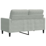 vidaXL Canapea cu 2 locuri, gri deschis, 120 cm, catifea