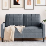 vidaXL Canapea cu 2 locuri, gri închis, 120 cm, catifea vidaXL Canapea cu 2 locuri, gri închis, 120 cm, catifea