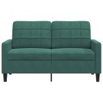vidaXL Canapea cu 2 locuri, verde închis, 120 cm, catifea