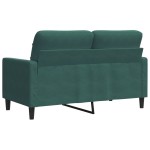 vidaXL Canapea cu 2 locuri, verde închis, 120 cm, catifea