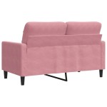 vidaXL Canapea cu 2 locuri, roz, 120 cm, catifea
