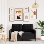 vidaXL Canapea cu 2 locuri, negru, 120 cm, catifea