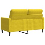 vidaXL Canapea cu 2 locuri, galben, 120 cm, catifea