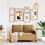 vidaXL Canapea cu 2 locuri, maro, 120 cm, catifea