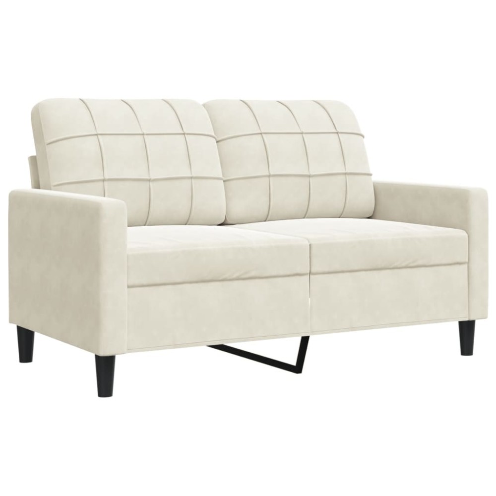 vidaXL Canapea cu 2 locuri, crem, 120 cm, catifea