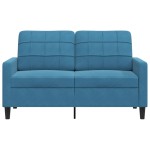vidaXL Canapea cu 2 locuri, albastru, 120 cm, catifea