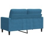 vidaXL Canapea cu 2 locuri, albastru, 120 cm, catifea