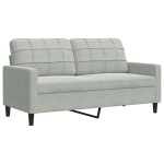 vidaXL Canapea cu 2 locuri, gri deschis, 140 cm, catifea vidaXL Canapea cu 2 locuri, gri deschis, 140 cm, catifea