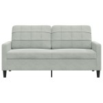 vidaXL Canapea cu 2 locuri, gri deschis, 140 cm, catifea vidaXL Canapea cu 2 locuri, gri deschis, 140 cm, catifea