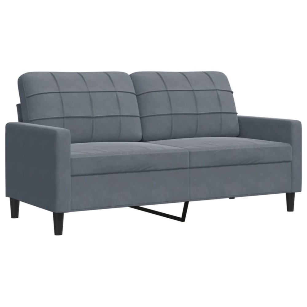 vidaXL Canapea cu 2 locuri, gri închis, 140 cm, catifea