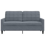 vidaXL Canapea cu 2 locuri, gri închis, 140 cm, catifea vidaXL Canapea cu 2 locuri, gri închis, 140 cm, catifea