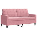 vidaXL Canapea cu 2 locuri, roz, 140 cm, catifea