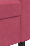 vidaXL Canapea cu 2 locuri, roșu vin, 140 cm, catifea