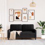 vidaXL Canapea cu 2 locuri, negru, 140 cm, catifea