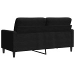 vidaXL Canapea cu 2 locuri, negru, 140 cm, catifea