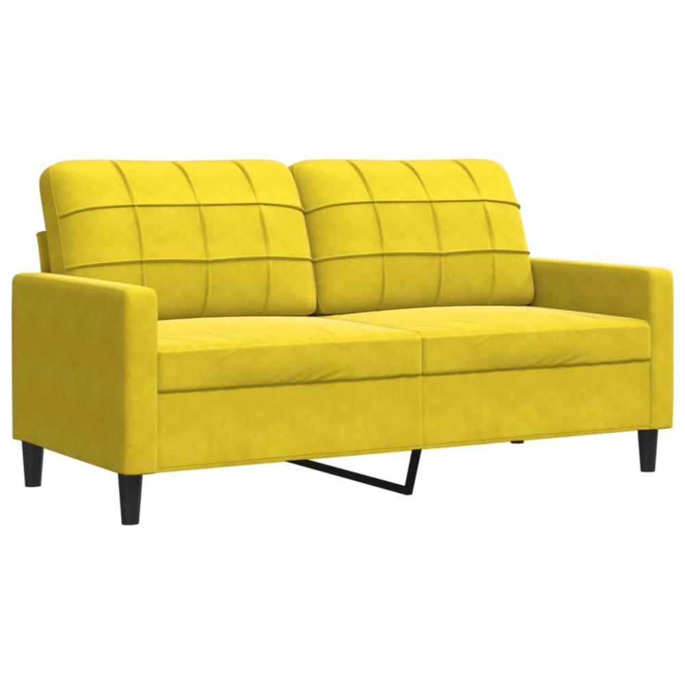 vidaXL Canapea cu 2 locuri, galben, 140 cm, catifea