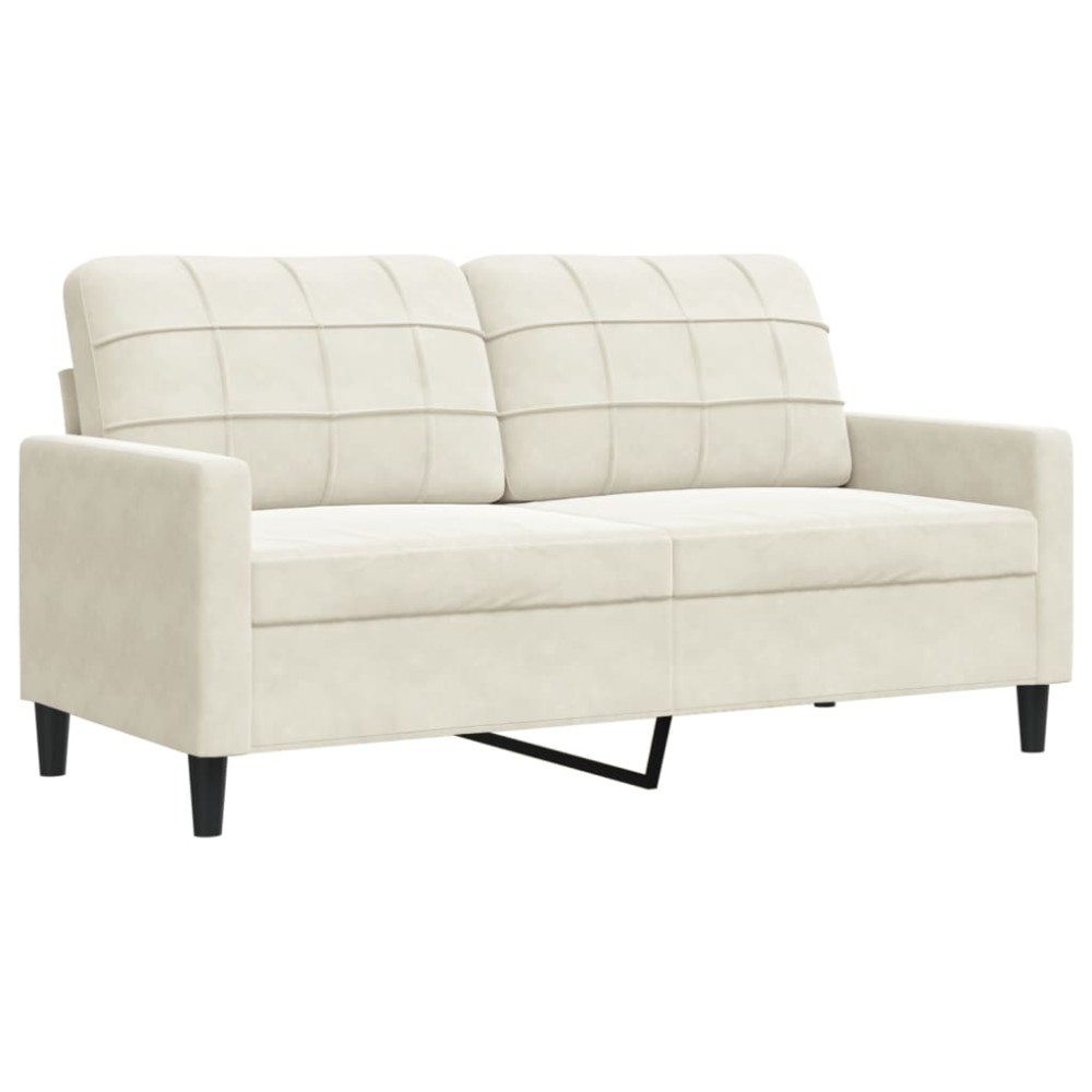 vidaXL Canapea cu 2 locuri, crem, 140 cm, catifea