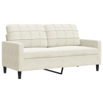 vidaXL Canapea cu 2 locuri, crem, 140 cm, catifea vidaXL Canapea cu 2 locuri, crem, 140 cm, catifea