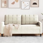 vidaXL Canapea cu 2 locuri, crem, 140 cm, catifea vidaXL Canapea cu 2 locuri, crem, 140 cm, catifea