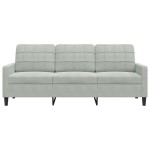 vidaXL Canapea cu 3 locuri, gri deschis, material 180CM catifea vidaXL Canapea cu 3 locuri, gri deschis, material 180CM catifea