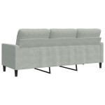 vidaXL Canapea cu 3 locuri, gri deschis, material 180CM catifea vidaXL Canapea cu 3 locuri, gri deschis, material 180CM catifea