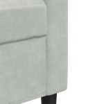 vidaXL Canapea cu 3 locuri, gri deschis, material 180CM catifea vidaXL Canapea cu 3 locuri, gri deschis, material 180CM catifea
