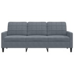 vidaXL Canapea cu 3 locuri, gri închis, 180 cm, material catifea