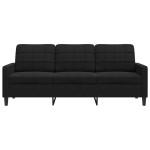 vidaXL Canapea cu 3 locuri, Negru, 180 cm, catifea