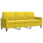 vidaXL Canapea cu 3 locuri, galben, 180 cm, catifea vidaXL Canapea cu 3 locuri, galben, 180 cm, catifea
