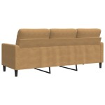vidaXL Canapea cu 3 locuri, Maro, 180 cm, catifea vidaXL Canapea cu 3 locuri, Maro, 180 cm, catifea