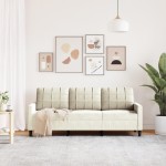 vidaXL Canapea cu 3 locuri, crem, 180 cm, catifea vidaXL Canapea cu 3 locuri, crem, 180 cm, catifea