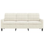 vidaXL Canapea cu 3 locuri, crem, 180 cm, catifea vidaXL Canapea cu 3 locuri, crem, 180 cm, catifea