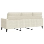 vidaXL Canapea cu 3 locuri, crem, 180 cm, catifea vidaXL Canapea cu 3 locuri, crem, 180 cm, catifea