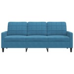 vidaXL Canapea cu 3 locuri, albastru, 180 cm, catifea vidaXL Canapea cu 3 locuri, albastru, 180 cm, catifea