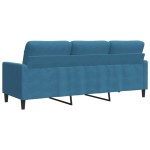 vidaXL Canapea cu 3 locuri, albastru, 180 cm, catifea vidaXL Canapea cu 3 locuri, albastru, 180 cm, catifea