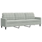 vidaXL Canapea cu 3 locuri, gri deschis, 210 cm, material catifea vidaXL Canapea cu 3 locuri, gri deschis, 210 cm, material catifea