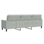 vidaXL Canapea cu 3 locuri, gri deschis, 210 cm, material catifea vidaXL Canapea cu 3 locuri, gri deschis, 210 cm, material catifea