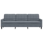 vidaXL Canapea cu 3 locuri, gri închis, 210 cm, material catifea vidaXL Canapea cu 3 locuri, gri închis, 210 cm, material catifea
