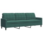 vidaXL Canapea cu 3 locuri, verde închis, 210 cm, catifea